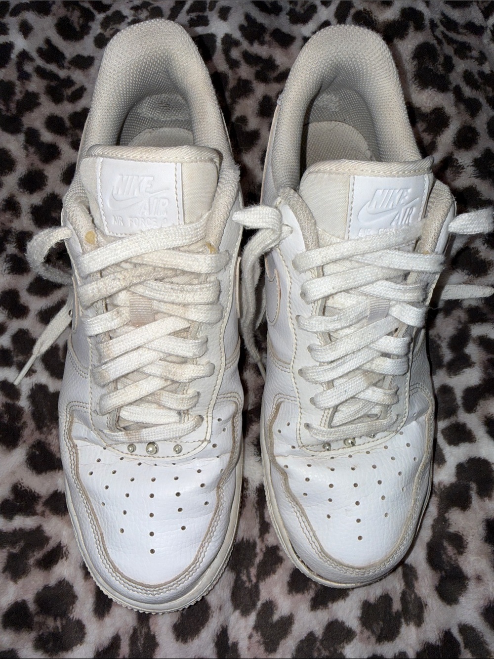 Nike White Low-Top Air Force Style Sneakers
